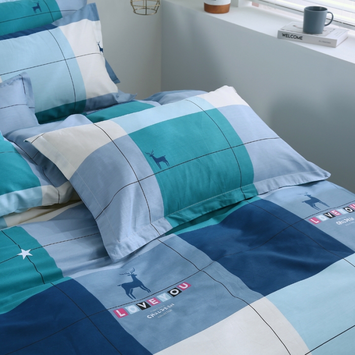 91家纺网 家纺一手货源 找家纺 雨萝家纺 2022新款纯棉四件套全棉学生宿舍三件套洛维思