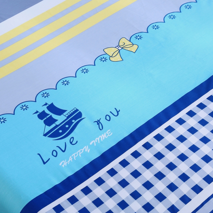 91家纺网 家纺一手货源 找家纺 雨萝家纺 2022新款纯棉四件套全棉学生宿舍三件套扬帆起航