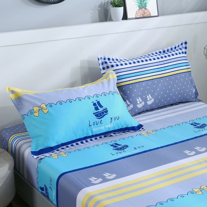 91家纺网 家纺一手货源 找家纺 雨萝家纺 2022新款纯棉枕套全棉枕皮 扬帆起航