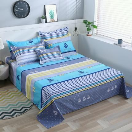 雨萝家纺 2022新款纯棉床单全棉被单 扬帆起航