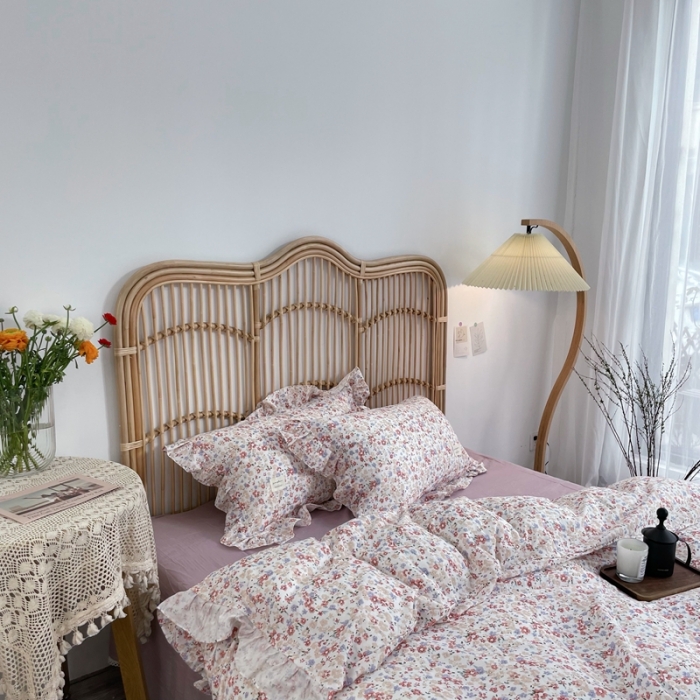 91家纺网 家纺一手货源 找家纺 源启 2021新款复古花边双层纱全棉四件套纯棉若雨