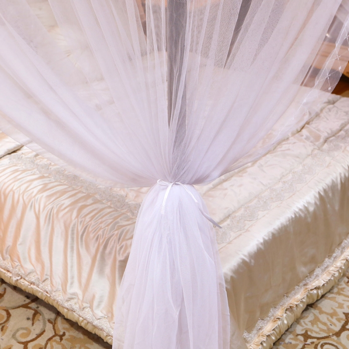 91家纺网 家纺一手货源 找家纺 初心 2025新款落地宫廷蚊帐-粉黛佳人白色