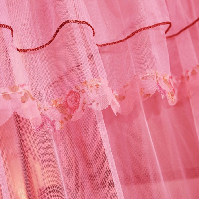 91家纺网 家纺一手货源 找家纺 初心 2025新款落地宫廷蚊帐-粉黛佳人粉