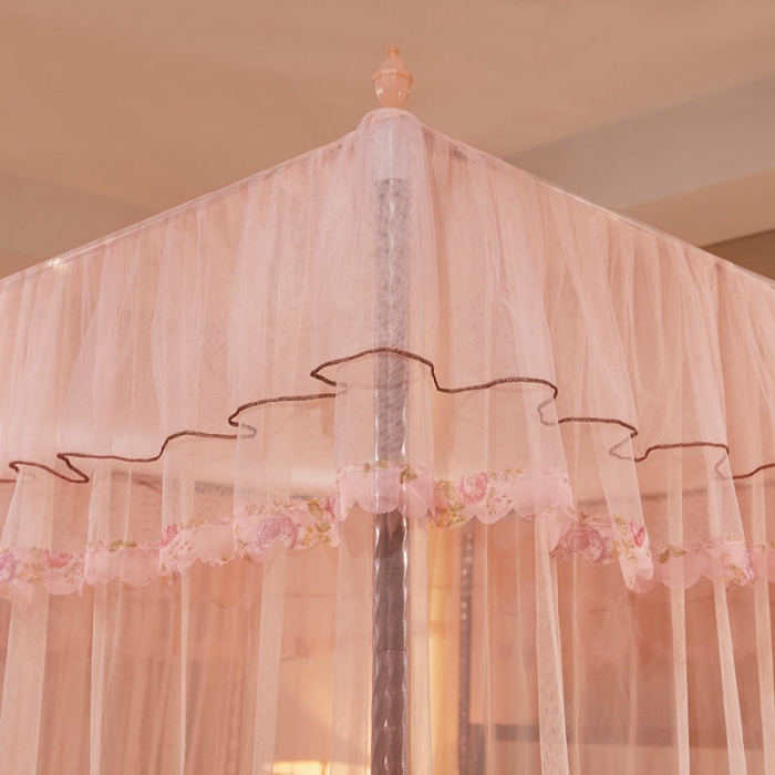 91家纺网 家纺一手货源 找家纺 初心 2025新款落地宫廷蚊帐-粉黛佳人玉色