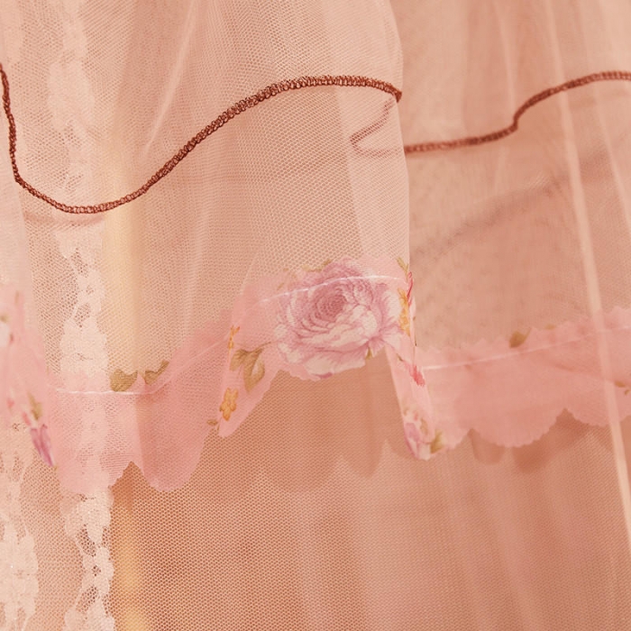 91家纺网 家纺一手货源 找家纺 初心 2025新款落地宫廷蚊帐-粉黛佳人玉色