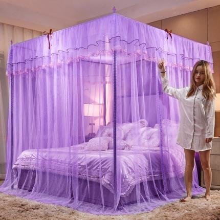 91家纺网 家纺一手货源 找家纺 初心 2025新款落地宫廷蚊帐-粉黛佳人紫色