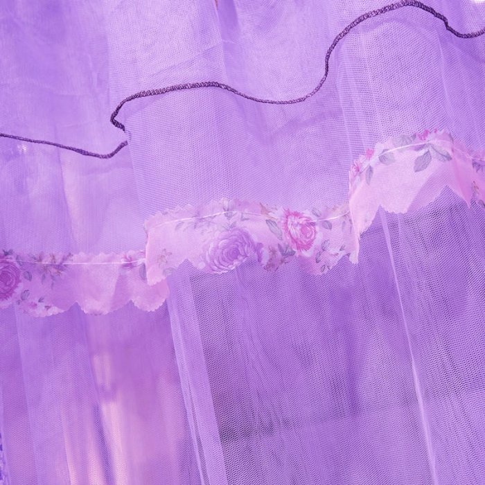 91家纺网 家纺一手货源 找家纺 初心 2025新款落地宫廷蚊帐-粉黛佳人紫色