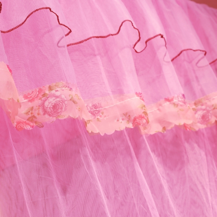 91家纺网 家纺一手货源 找家纺 初心 2025新款防尘顶盛夏单开门蚊帐粉色