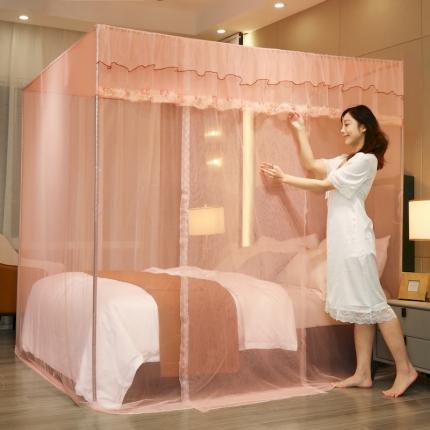 91家纺网 家纺一手货源 找家纺 初心 2025新款防尘顶盛夏单开门蚊帐玉色