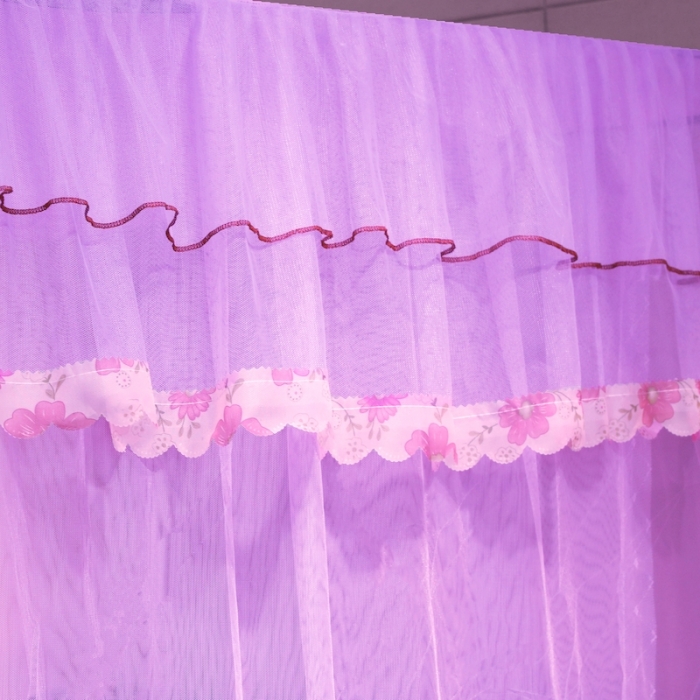 91家纺网 家纺一手货源 找家纺 初心 2025新款防尘顶盛夏单开门蚊帐紫色