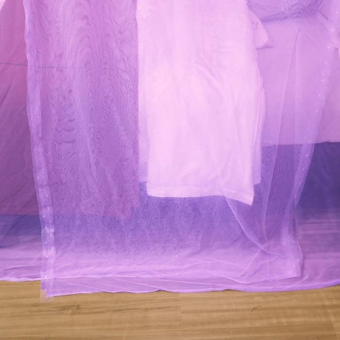 91家纺网 家纺一手货源 找家纺 初心 2025新款防尘顶盛夏单开门蚊帐紫色