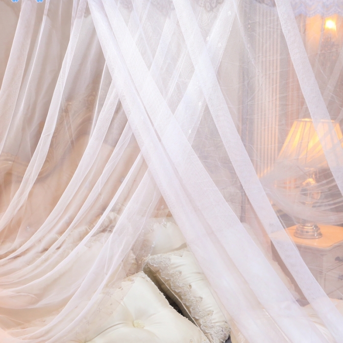 91家纺网 家纺一手货源 找家纺 初心 2025新款落地蚊帐-花语花语-白