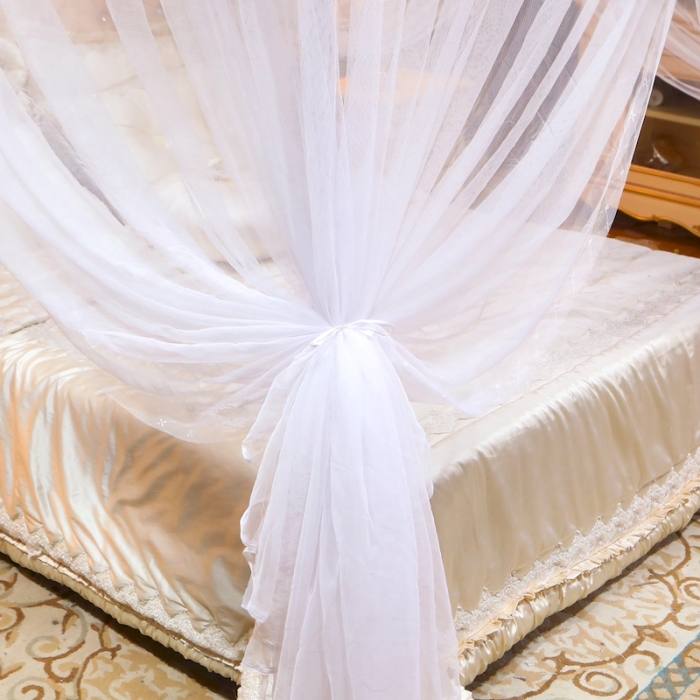 91家纺网 家纺一手货源 找家纺 初心 2025新款落地蚊帐-花语花语-白