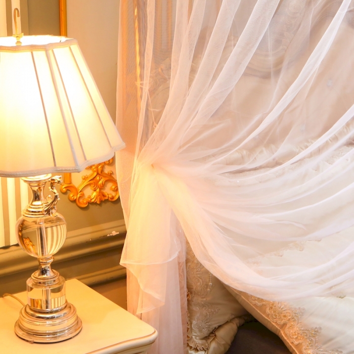 91家纺网 家纺一手货源 找家纺 初心 2025新款落地蚊帐-花语花语-白