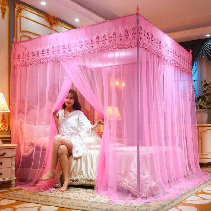 91家纺网 家纺一手货源 找家纺 初心 2025新款落地蚊帐-花语粉