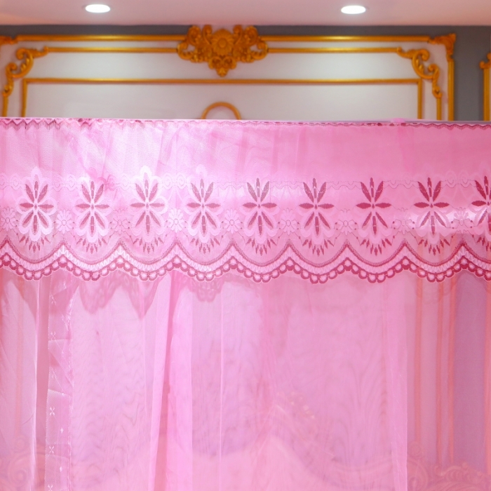 91家纺网 家纺一手货源 找家纺 初心 2025新款落地蚊帐-花语粉