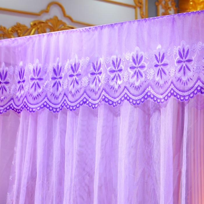 91家纺网 家纺一手货源 找家纺 初心 2025新款落地蚊帐-花语花语-紫