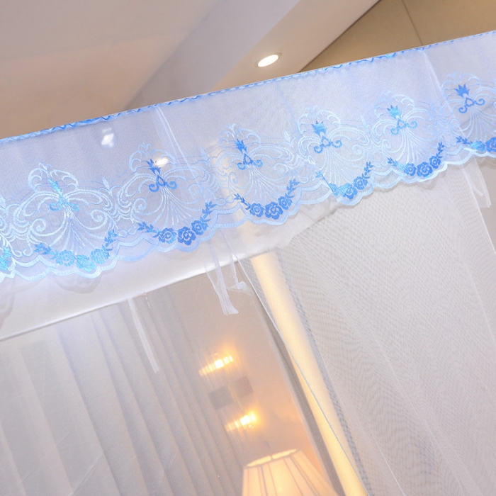 91家纺网 家纺一手货源 找家纺 初心 2025新款单开门蚊帐-玫瑰白色