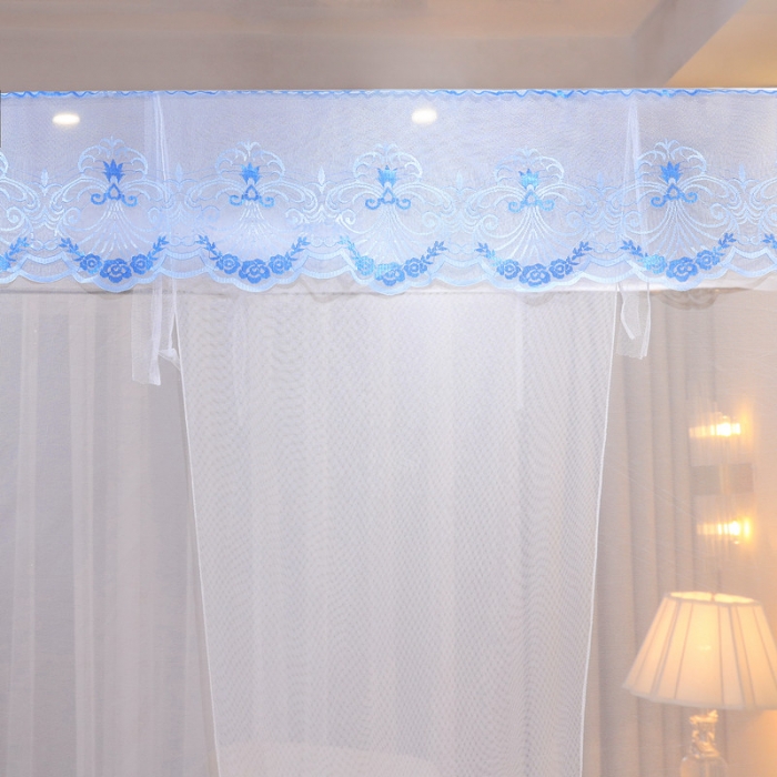 91家纺网 家纺一手货源 找家纺 初心 2025新款单开门蚊帐-玫瑰白色