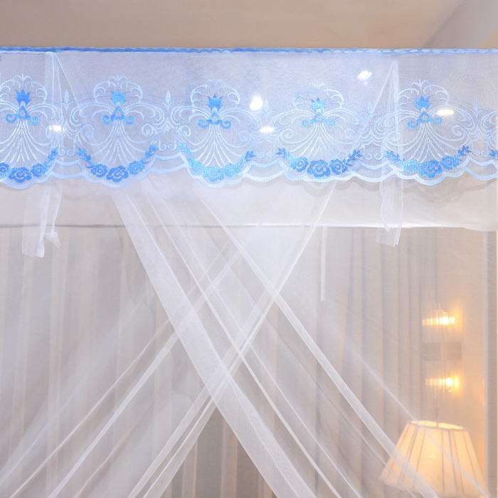 91家纺网 家纺一手货源 找家纺 初心 2025新款单开门蚊帐-玫瑰白色