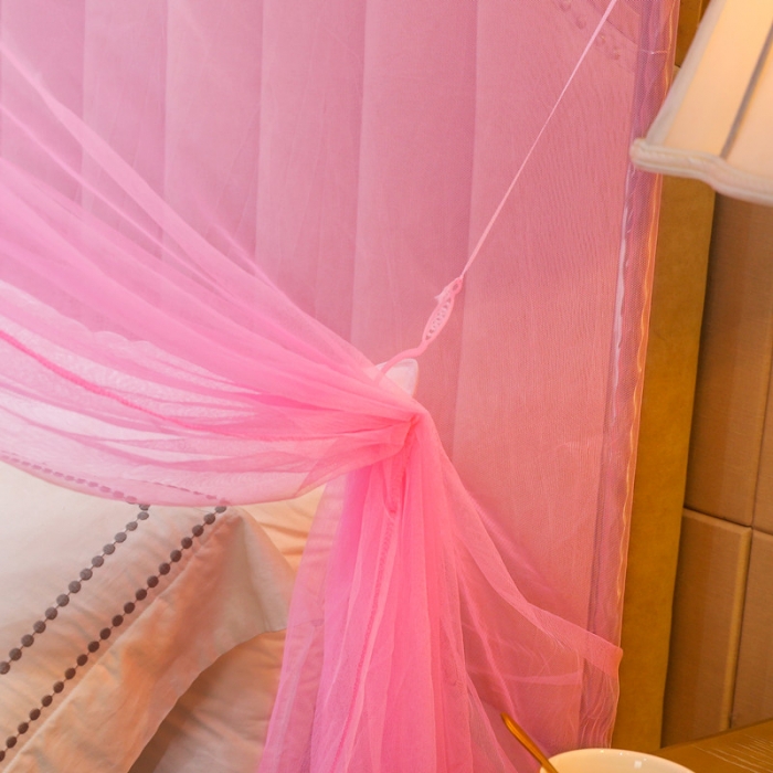 91家纺网 家纺一手货源 找家纺 初心 2025新款单开门蚊帐-玫瑰粉色
