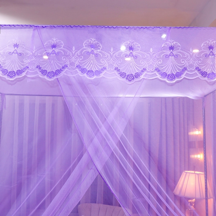 91家纺网 家纺一手货源 找家纺 初心 2025新款单开门蚊帐-玫瑰紫色