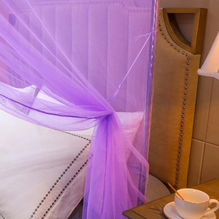 91家纺网 家纺一手货源 找家纺 初心 2025新款单开门蚊帐-玫瑰紫色