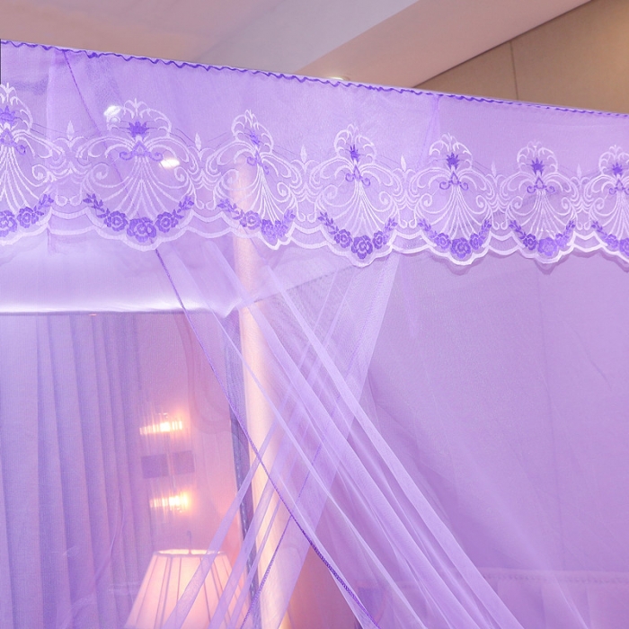 91家纺网 家纺一手货源 找家纺 初心 2025新款单开门蚊帐-玫瑰紫色