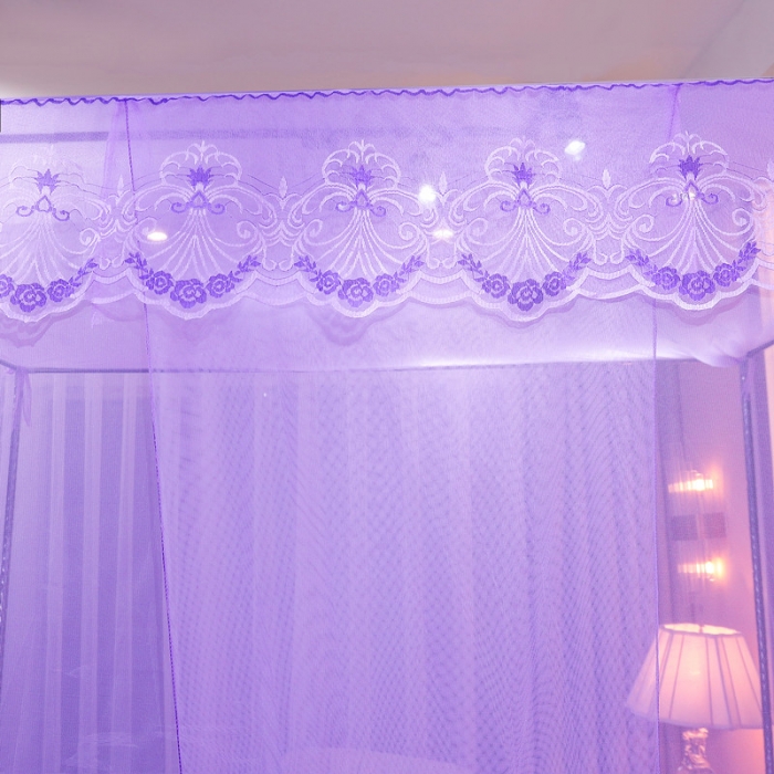 91家纺网 家纺一手货源 找家纺 初心 2025新款单开门蚊帐-玫瑰紫色