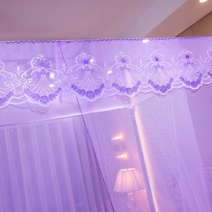 91家纺网 家纺一手货源 找家纺 初心 2025新款单开门蚊帐-玫瑰紫色