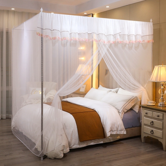 91家纺网 家纺一手货源 找家纺 初心 2025新款单开门蚊帐舒夏白色