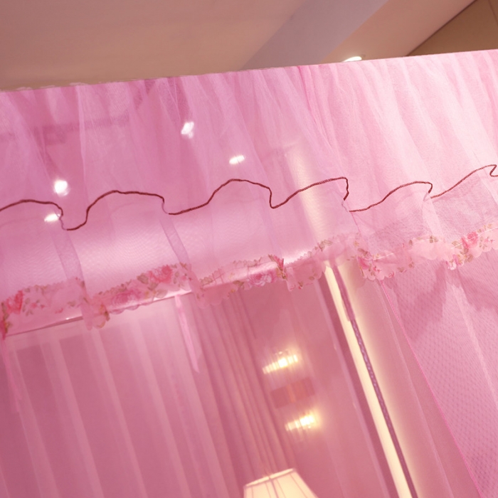 91家纺网 家纺一手货源 找家纺 初心 2025新款单开门蚊帐舒夏粉色