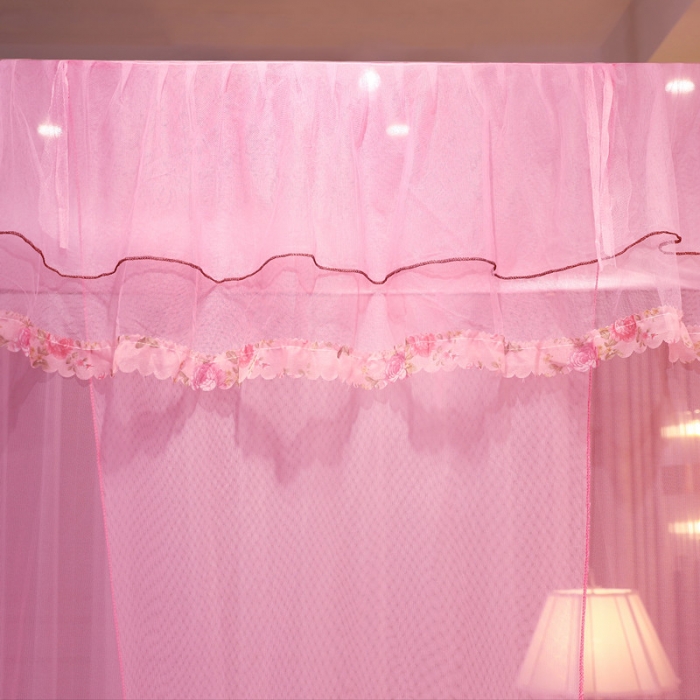 91家纺网 家纺一手货源 找家纺 初心 2025新款单开门蚊帐舒夏粉色