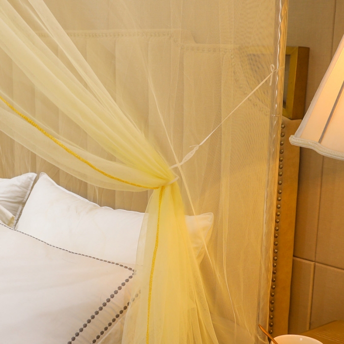 91家纺网 家纺一手货源 找家纺 初心 2025新款单开门蚊帐舒夏米黄