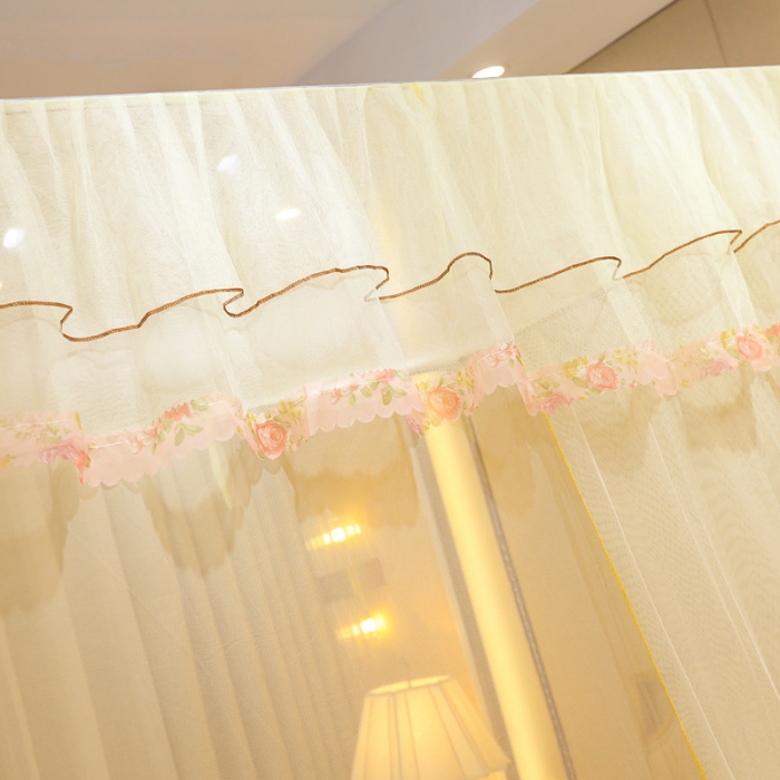 91家纺网 家纺一手货源 找家纺 初心 2025新款单开门蚊帐舒夏米黄