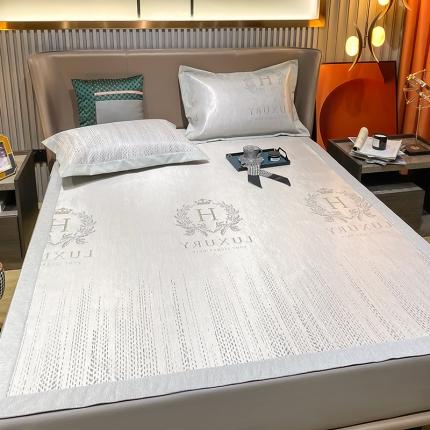 91家纺网 家纺一手货源 找家纺 懒猫 2022新款800D全工艺提花冰丝凉席床笠床垫款 米歇尔