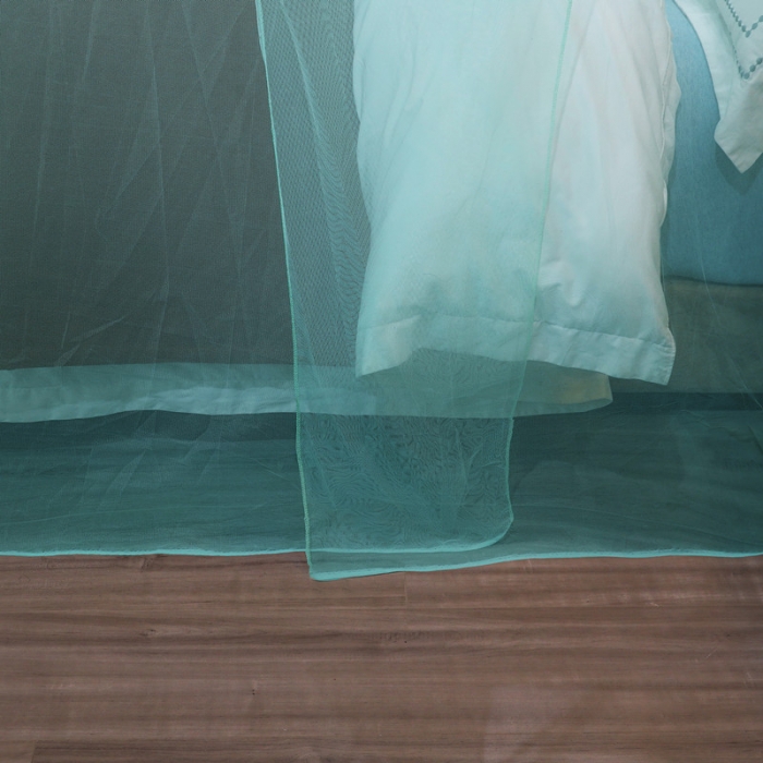 91家纺网 家纺一手货源 找家纺 初心 2025新款单开门蚊帐舒夏水蓝色