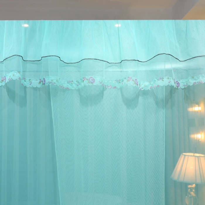 91家纺网 家纺一手货源 找家纺 初心 2025新款单开门蚊帐舒夏水蓝色