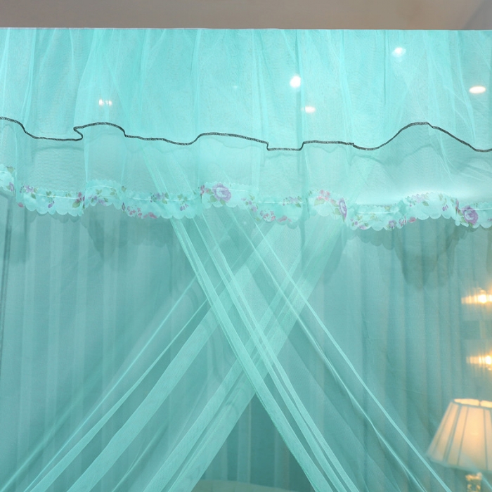 91家纺网 家纺一手货源 找家纺 初心 2025新款单开门蚊帐舒夏水蓝色