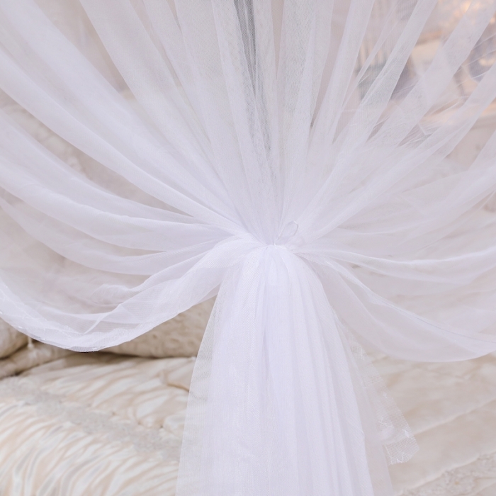 91家纺网 家纺一手货源 找家纺 初心 2025新款三开门防尘顶蚊帐-幸福鹿白色