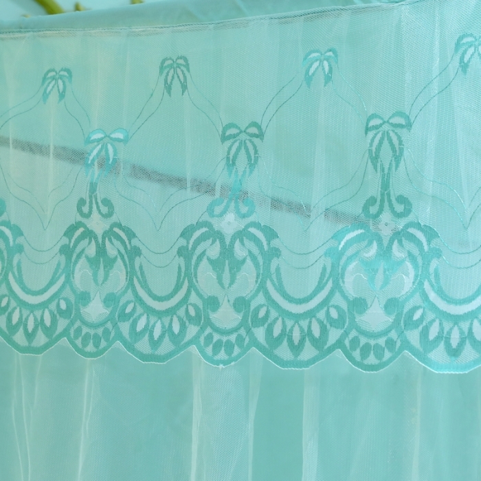 91家纺网 家纺一手货源 找家纺 初心 2025新款三开门防尘顶蚊帐-幸福鹿水绿色