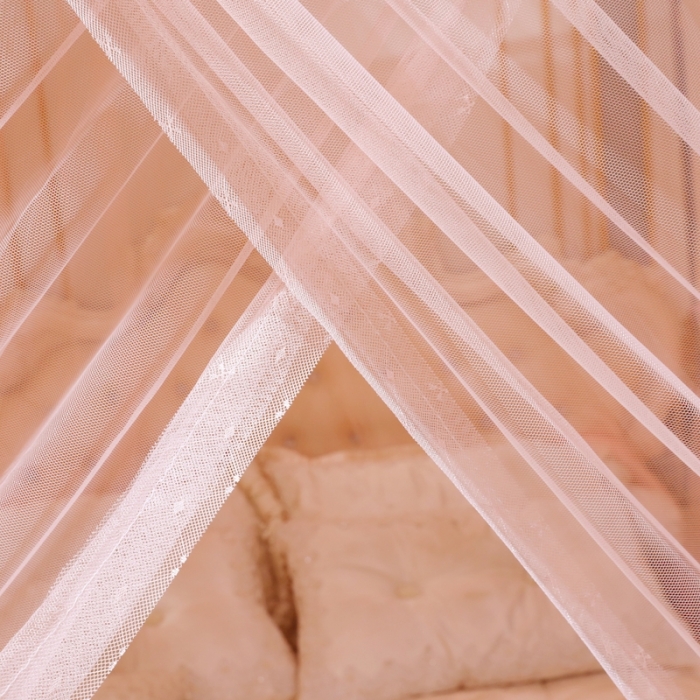 91家纺网 家纺一手货源 找家纺 初心 2025新款三开门防尘顶蚊帐-幸福鹿玉色