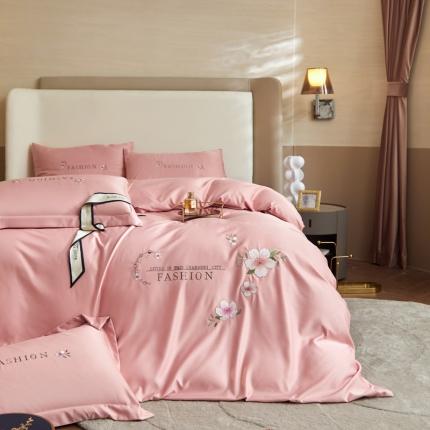 91家纺网 家纺一手货源 找家纺 （总）凡客 2022新款水洗真丝绣花陌上花开系列四件套学生宿舍三件套