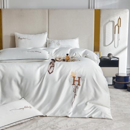 91家纺网 家纺一手货源 找家纺 （总）凡客 2022新款水洗真丝绣花莫格利系列四件套学生宿舍三件套