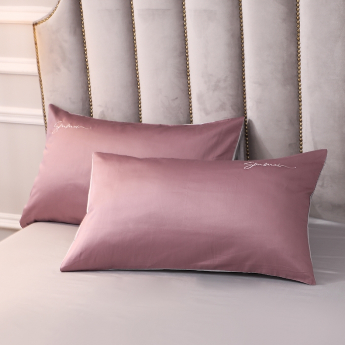 91家纺网 家纺一手货源 找家纺 晶缦 2022新款全棉纯色60S贡缎长绒棉绣花四件套 洛拉-帛咖