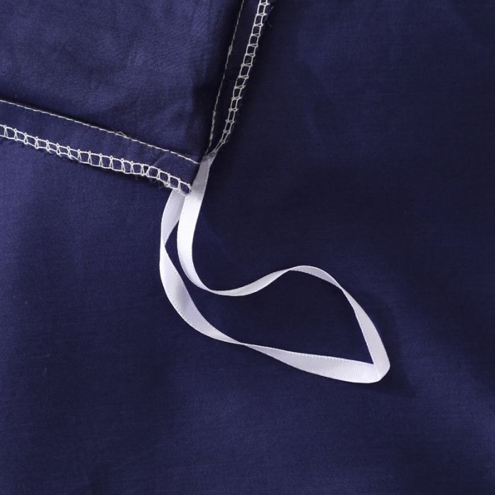 91家纺网 家纺一手货源 找家纺 晶缦 2022新款全棉纯色60S贡缎长绒棉绣花四件套 洛拉-丈青