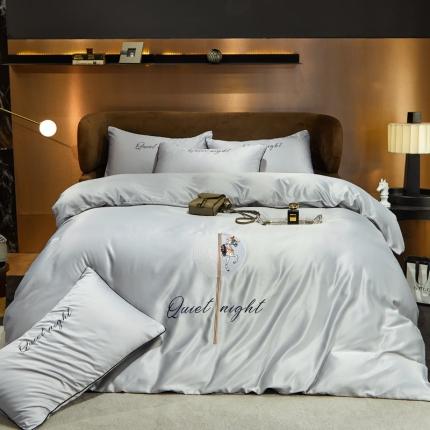 91家纺网 家纺一手货源 找家纺 凡客 2022新款水洗真丝绣花斯卡蒂系列 斯卡蒂-月光银