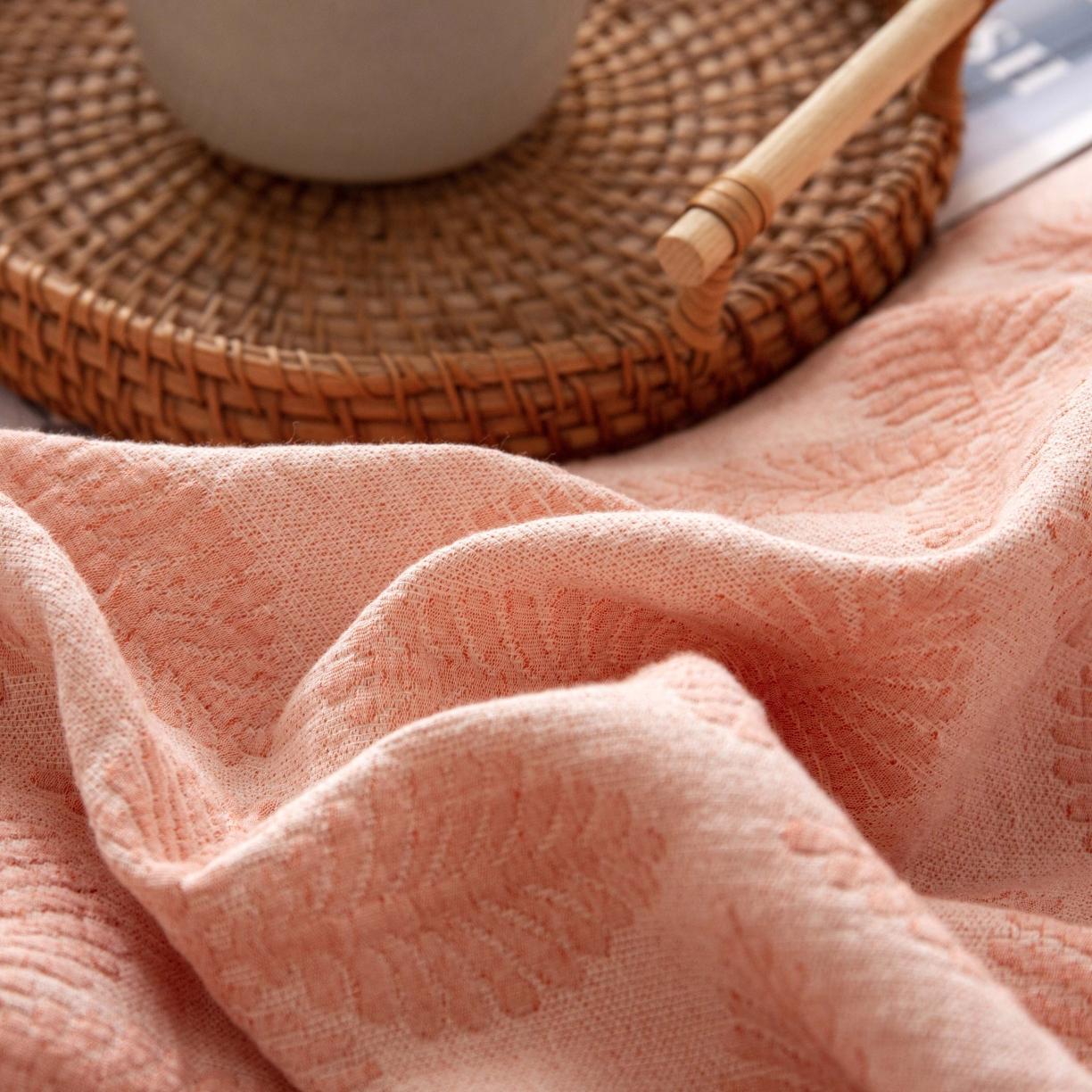 91家纺网 家纺一手货源 找家纺 安莱生活 2022新款双层纱新三色四叶草四件套 嫩粉