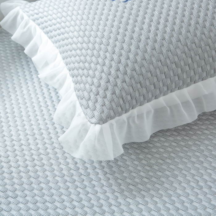 91家纺网 家纺一手货源 找家纺 邦妮 2024新款韩式冰豆墩凉席 雅致灰