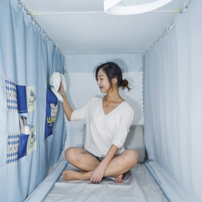 91家纺网 家纺一手货源 找家纺 （总）卓尔居 2025新款强遮光三开纯色床帘蚊帐